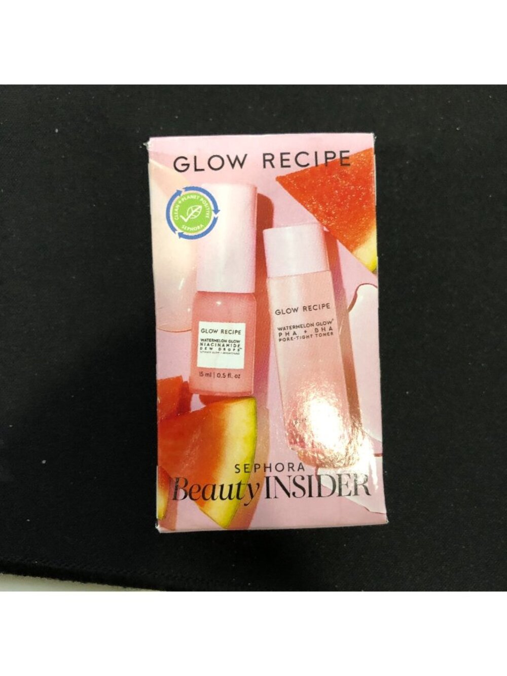 Sephora Birthday Gift Set Glow Recipe Watermelon Glow Toner & Dew Drops Travel